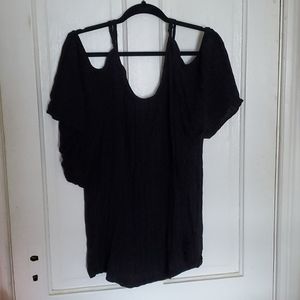 Black cold shoulder shirt
